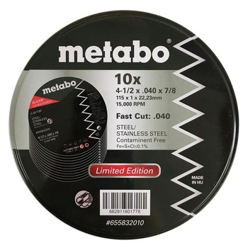 GRINDING WHEELS | Metabo 655832010 10-Piece 4-1/2 in. x 0.40 in x 7/8 in. 60 Tooth Slicer Wheel Set
