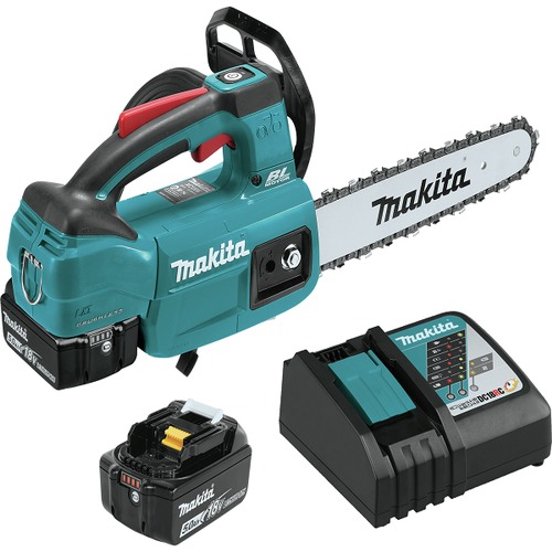 Chainsaws | Factory Reconditioned Makita XCU06T-R 18V LXT Brushless Lithium-Ion 10 in. Cordless Top Handle Chain Saw Kit with 2 Batteries (5 Ah) image number 0