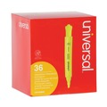 Office Jansan | Universal UNV08866 Chisel Tip Desk Highlighter Value Pack - Fluorescent Yellow Ink, Yellow Barrel (36/Pack) image number 1
