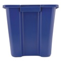 Trash & Waste Bins | Rubbermaid Commercial FG571473BLUE 14 Gallon Polyethylene Stacking Recycle Bin - Blue image number 2
