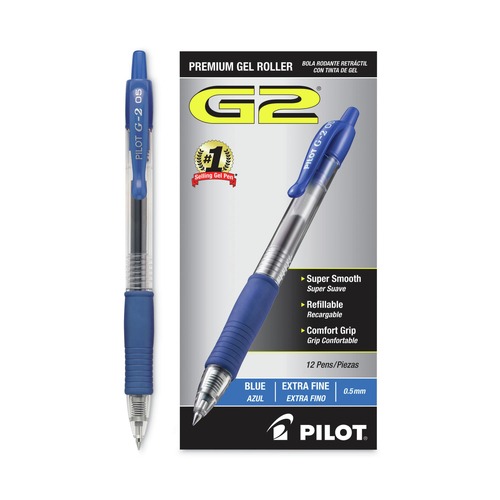 Office Jansan | Pilot 31003 G2 Premium Retractable 0.5 mm Gel Ink Pen - Extra Fine, Blue (Dozen) image number 0