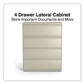  | Alera 25508 42 in. x 18.63 in. x 52.5 in. 4 Legal/Letter Size Lateral File Drawers - Putty image number 6