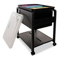 Office Jansan | Advantus 55758 14.5 in. x 18.5 in. x 21.75 in. Folding Mobile File Cart - Clear/Black image number 4