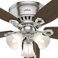 Ceiling Fans | Hunter 53328 52 in. Builder Low Profile Brushed Nickel Ceiling Fan with Light image number 7