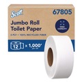 Cleaning & Janitorial Supplies | Scott 67805 2-Ply 3.55 in. x 1000 ft. Septic Safe Essential 100% Recycled Fiber JRT Bathroom Tissue for Business - White (12/Carton) image number 0