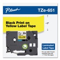 Bulk Savings Pricing 2 | Brother P-Touch TZE651 0.94 in. x 26.2 ft. TZe Standard Adhesive Laminated Labeling Tape - Black on Yellow image number 2