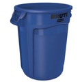 Office Jansan | Rubbermaid Commercial FG263200BLUE 32 Gallon Plastic Vented Round Brute Container - Blue image number 0