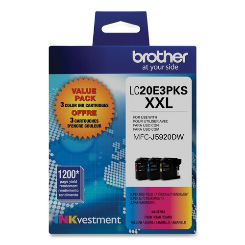 Ink & Toner | Brother LC20E3PKS 1,200 Page-Yield Super High-Yield Ink - Cyan/Magenta/Yellow (3/Pack) image number 0