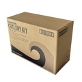 Cutlery | Boardwalk BWKCOMBO6KIT 6-Piece 5.86 in. Plastic Fork/Knife/Napkin/Pepper/Salt/Spoon Cutlery Kit - Black (250/Carton) image number 3