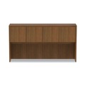  | Alera VA286615WA Valencia Series 4 Compartments 64.75 in. x 15 in. x 35.38 in. Hutch with Doors - Modern Walnut image number 1