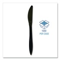 Food Service | Boardwalk BWKKNIFEBLPP Mediumweight Polypropylene Plastic Knife Cutlery - Black (1000/Carton) image number 4
