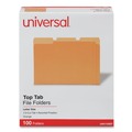 Office Jansan | Universal UNV10507 Deluxe Colored 1/3-Cut Top Tabs Letter Size File Folders - Orange/Light Orange (100/Box) image number 0