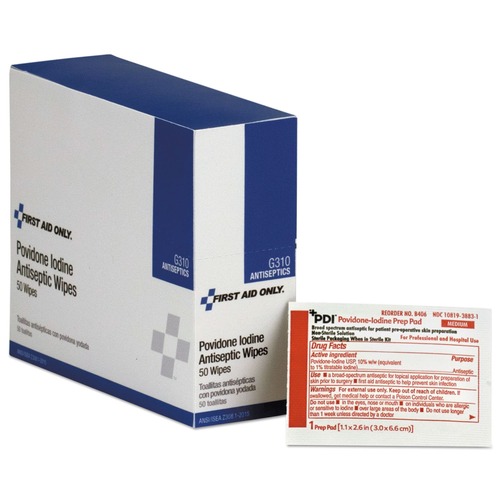 Bulk Savings Pricing 3 | First Aid Only G310 PVP Iodine Refill for SmartCompliance General Business Cabinet (50/Box) image number 0