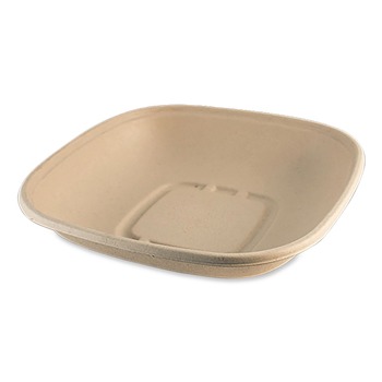 World Centric 8.3 in. x 8.3 in. x 1.8 in. 32 oz Paper Fiber Bowls - Natural (400/Carton)