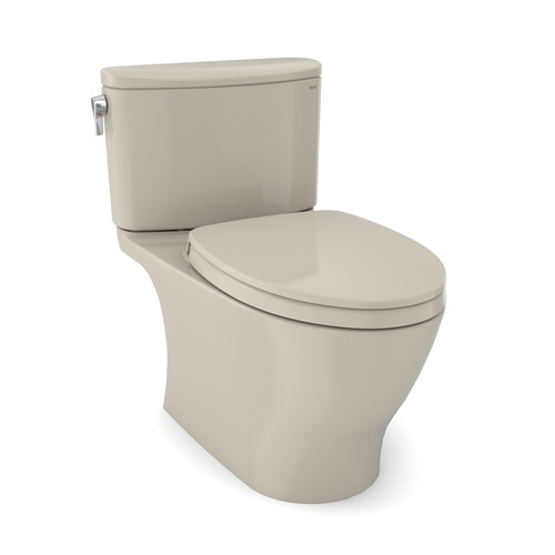 Fixtures | TOTO MS442124CEFG#03 Nexus 2-Piece Elongated 1.28 GPF Universal Height Toilet with CEFIONTECT & SS124 SoftClose Seat, WASHLETplus Ready (Bone) image number 0