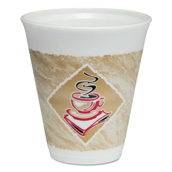 PRODUCTS | Dart 12X16G ThermoGlaze Cafe G Printed 12 oz. Insulated Foam Hot/Cold Cups - White/Brown/Red (20-Piece/Pack)