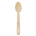 Cutlery | World Centric SP-BB-R Paper Spoon Medium Heavyweight Bamboo Cutlery - Natural (24/Pack) image number 1