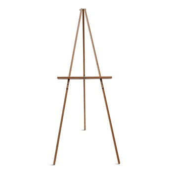 MasterVision 60 in. High Wood/Brass Display Tripod Easel - Oak
