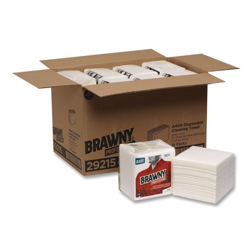 Cleaning & Janitorial Supplies | Georgia-Pacific 29215 13 in. x 13 in. All Purpose Wipers - White (50/Pack, 16/Carton) image number 0