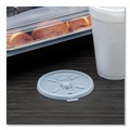 Food Trays, Containers, and Lids | Dart 16FTLS Straw Slot 12 - 24 oz. Foam Cup Lids - Translucent (1000/Carton) image number 4