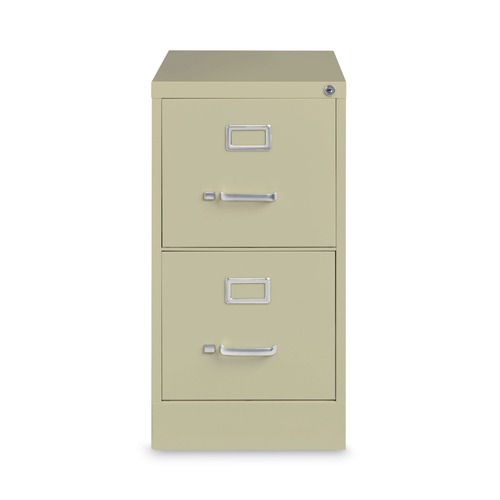 Office Filing Cabinets & Shelves | Alera 26126 15 in. x 26.5 in. x 28.37 in. Letter-Size Two-Drawer Economy Vertical File - Putty image number 0