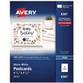 Office Jansan | Avery 08387 80 lbs. 4.25 in. x 5.5 in. Printable Postcards for Inkjet Printers - Matte White (200 Cards, 4 Cards/Sheet, 50 Sheets/Box) image number 0