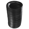 Early Labor Day Sale | Dart 9PBQR 9 in. Diameter Quiet Classic Laminated Foam Dinnerware Plate - Black (125/Pack, 4 Packs/Carton) image number 2