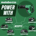 Reciprocating Saws | Metabo HPT CR18DMAQ4M 18V MultiVolt Brushless Compact Lithium-Ion Cordless Reciprocating Saw (Tool Only) image number 2