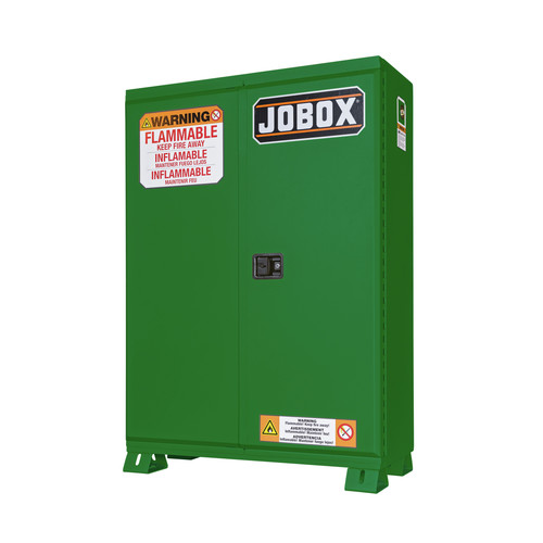 Save an extra 10% off this item! | JOBOX 1-854670 30 Gallon Heavy-Duty Self-Closing Safety Cabinet (Green) image number 0