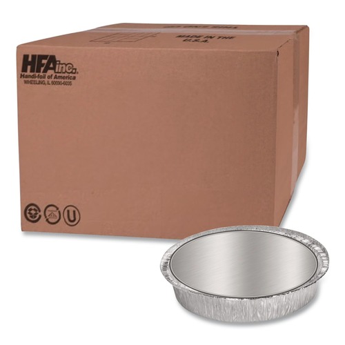 Labor Day Sale! Save $30 off $199! | Handi-Foil 204630 9 in. Diameter 48 oz. Round Aluminum Container with Lid - Silver (500/Carton) image number 0