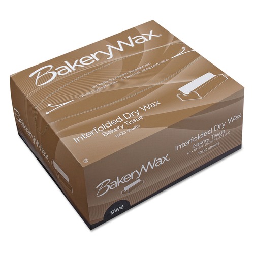 Food Service | Bagcraft P010006 BakeryWax 6 in. x 10 3/4 in. Interfolded Dry Wax Bakery Tissue - White (1000/Box, 10 Box/Carton) image number 0