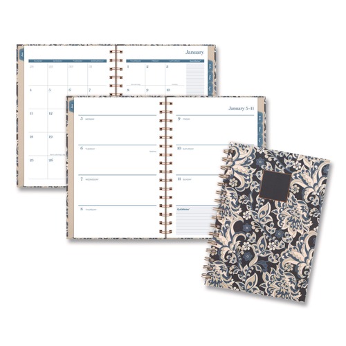 Calendars & Planners | AT-A-GLANCE 1763200 8.5 in. x 5.5 in. 12-Month (Jan-Dec 2026) Elizabeth Weekly/Monthly Planner - Blue Cover image number 0