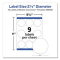 Office Jansan | Avery 22856 2.5 in. Diameter Durable White ID Labels with Sure Feed - White (72/Pack) image number 6