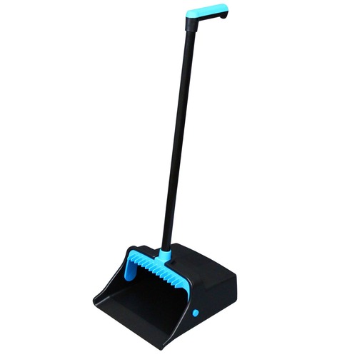 Cleaning Cloths | Impact T0011-01 12.32 in. Wide 31.84 in. Aluminum Handle Plastic LobbyMaster Dust Pan - Blue/Black (6/Carton) image number 0