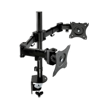 3M 360 Degree Rotation plus45 Degree/-45 Degree Tilt 90 Degree Pan Dual Monitor Mount For 27 in. Monitors Supports 20 lbs. - Black (1/Carton)