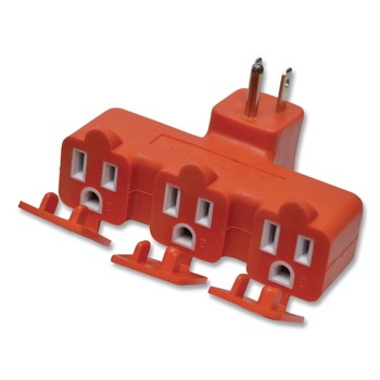 GoGreen Power GG-03431OR 3-Outlet Tri Tap Adapter with Covers, Orange