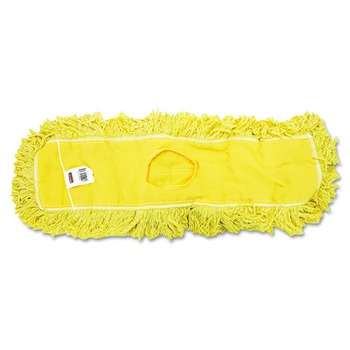 Rubbermaid Commercial 24 in. Trapper Commercial Looped-End Launderable Dust Mop - Yellow