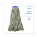 Mops | Boardwalk BWKCM22024 24 oz. Lie-Flat Head Cotton Fiber Mop Heads - White (12/Carton) image number 7