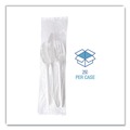 Food Service | Boardwalk BWK3COMBOKITPP 6.97 in. Plastic Mediumweight Fork/Knife/Spoon 3-Piece Cutlery Kit - White (250/Carton) image number 6