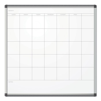 U Brands PINIT 35 x 35 Magnetic Dry Erase Undated One Month Calendar - White
