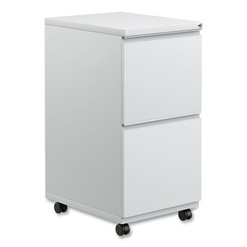 Alera 14.96 in. x 19.29 in. x 27.75 in. 2 Legal/Letter-Size File Drawers Left or Right File Pedestal with Full-Length Pull - Light Gray