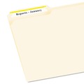 Office Jansan | Avery 05966 0.66 in. x 3.44 in. Permanent TrueBlock File Folder Labels with Sure Feed Technology - Yellow/White (30/Sheet, 50 Sheets/Box) image number 1