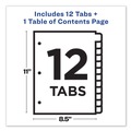 Office Jansan | Avery 11141 Ready Index 11 in. x 8.5 in. 12-Tab 1 to 12 Customizable TOC Dividers - Multicolor Tabs/White (1-Set) image number 1