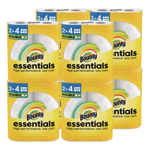 Cleaning Cloths | Bounty 80782402 Essentials Select-A-Size 2-Ply Kitchen Roll Paper Towels - White (8/Carton) image number 0