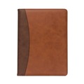 Office & Office Supplies | Samsill 71656 10.6w x 14.25h Two-Tone Polyurethane Padfolio with Spine Accent - Tan/Brown image number 0