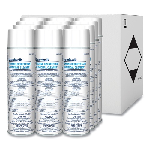 Cleaning & Janitorial Supplies | Boardwalk CP873BOARDWK 19 oz. Aerosol Can Foaming Disinfectant Germicidal Cleaner - Flowery Scent (12/Carton) image number 0