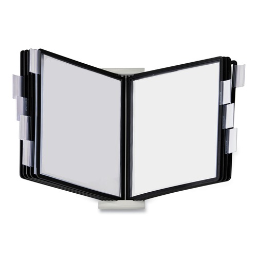 Office Jansan | Durable 561201 InstaView Expandable Desktop Reference System with 10 Panels - Black/White image number 0