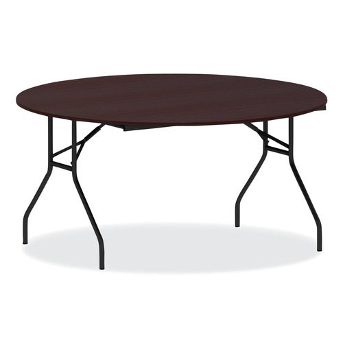  | Alera ALEFT7260DMY 59 in. Diameter x 29.13 in. Height Round Wood Folding Table - Mahogany image number 0