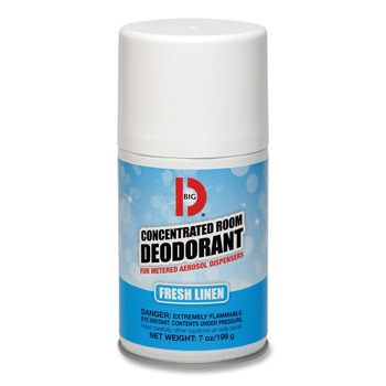 Big D Industries 7 oz. Aerosol Spray Metered Concentrated Room Deodorant - Fresh Linen Scent (12/Box)