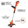 String Trimmers | Black & Decker BESTE620 POWERCOMMAND 120V 6.5 Amp Brushed 14 in. Corded String Trimmer/Edger with EASYFEED image number 4